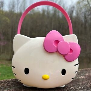 Sanrio Hello Kitty Women’s/ Girl’s Pink Bow Cute Small Basket Bucket Container